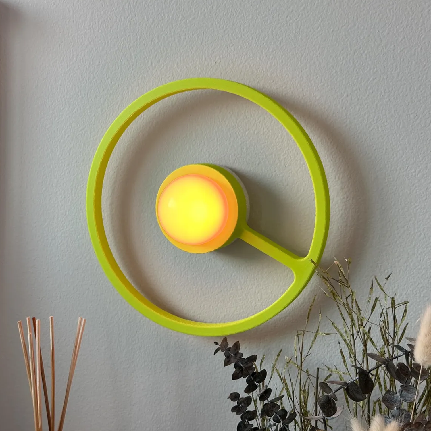 Applique murale sans fil style modernisme milieu de siècle, lumière ambiante rechargeable et variable
