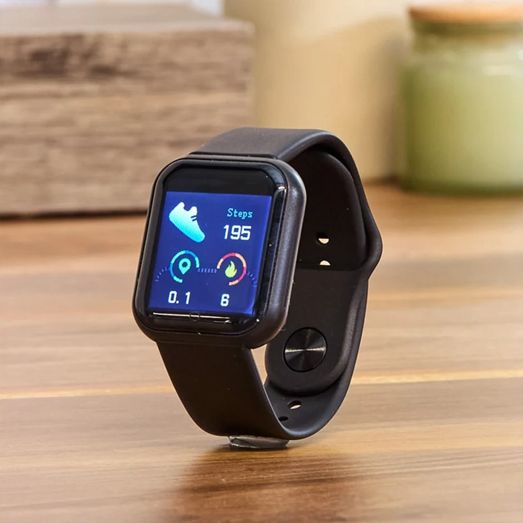 Montre intelligente noire, compagnon de fitness, suivi d’activités pour iOS et Android