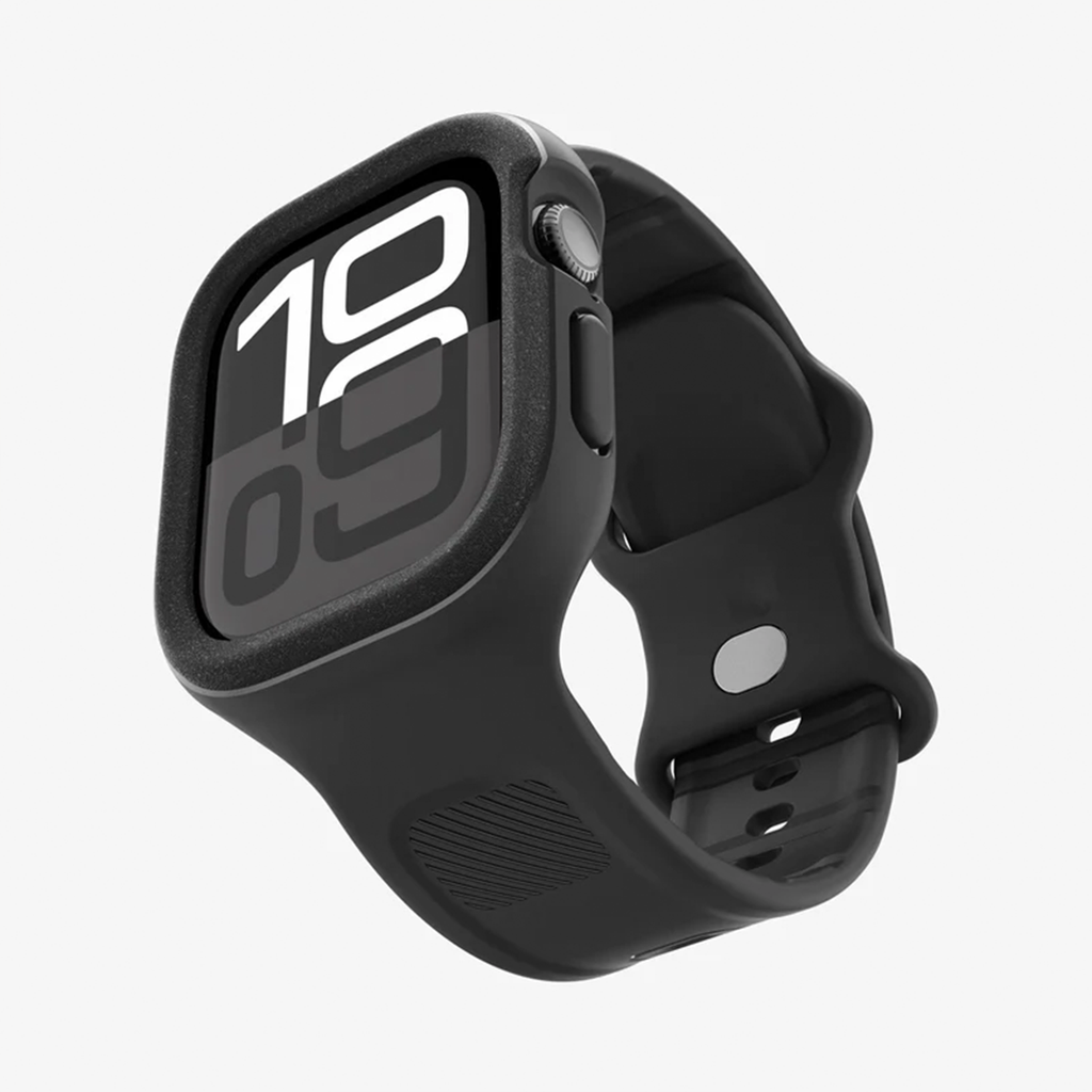 Étui de protection robuste pour montre connectée, finition noire mate, adapté aux dimensions 42 mm et 46 mm